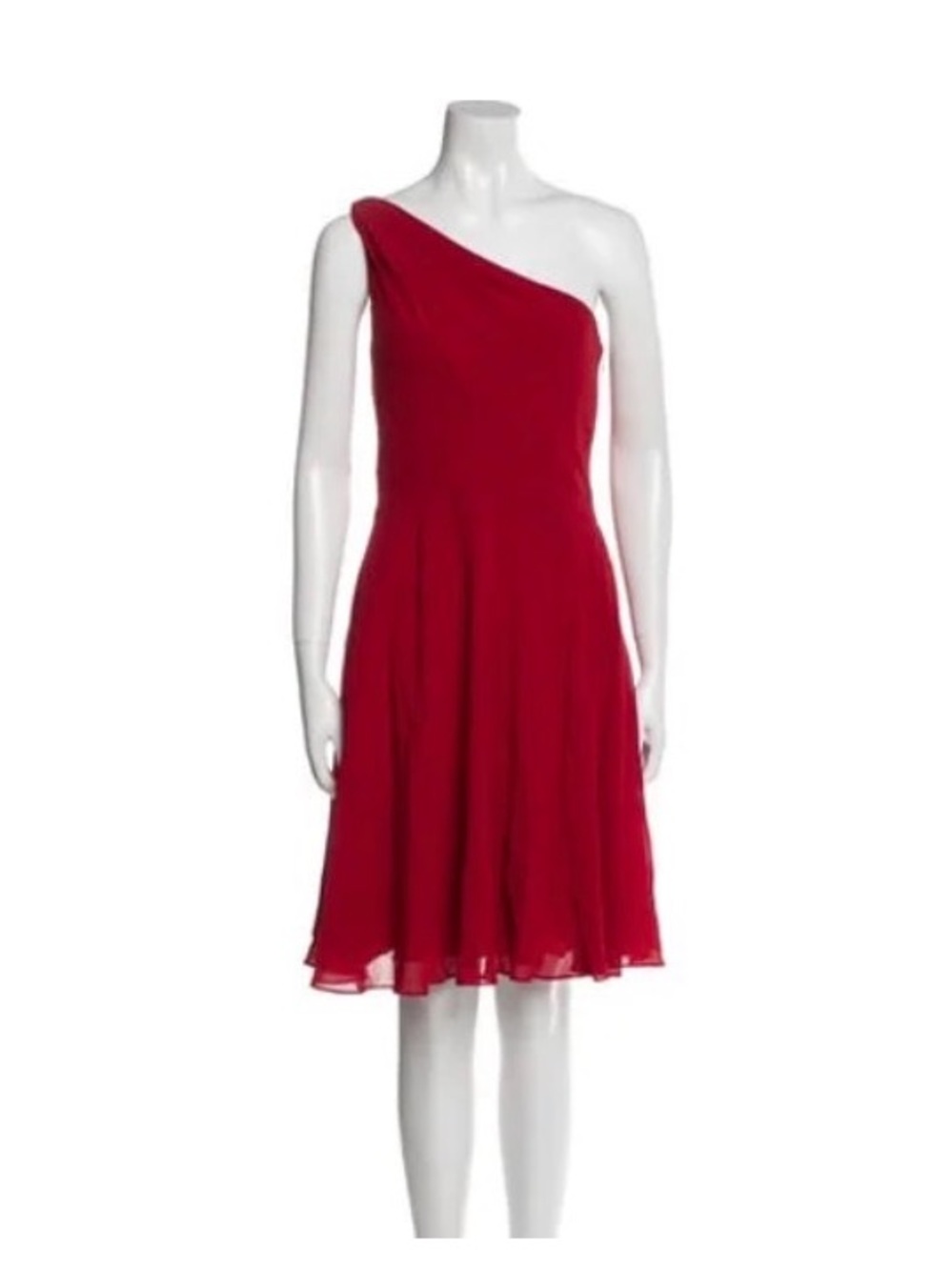 Ralph Lauren Purple Label One-Shoulder Scarlet Cocktail Dress